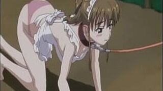 Горничная в фартуке унижена и гуляла с поводком - порно видео